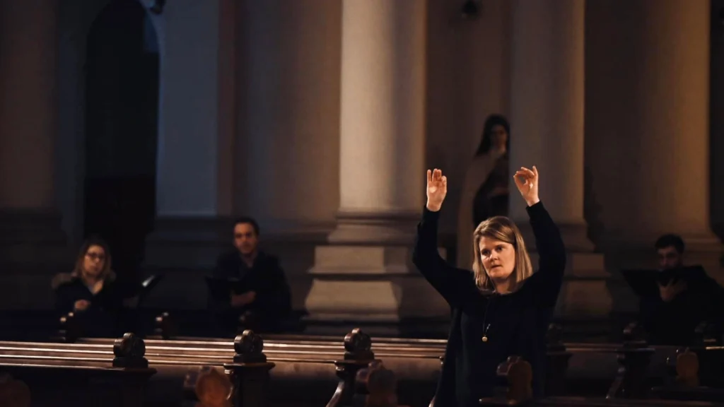 Conductor Petra Grassi performing in Ljubljana