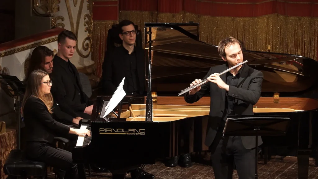 Flute player with the Vikra Chamber Choir in Modena