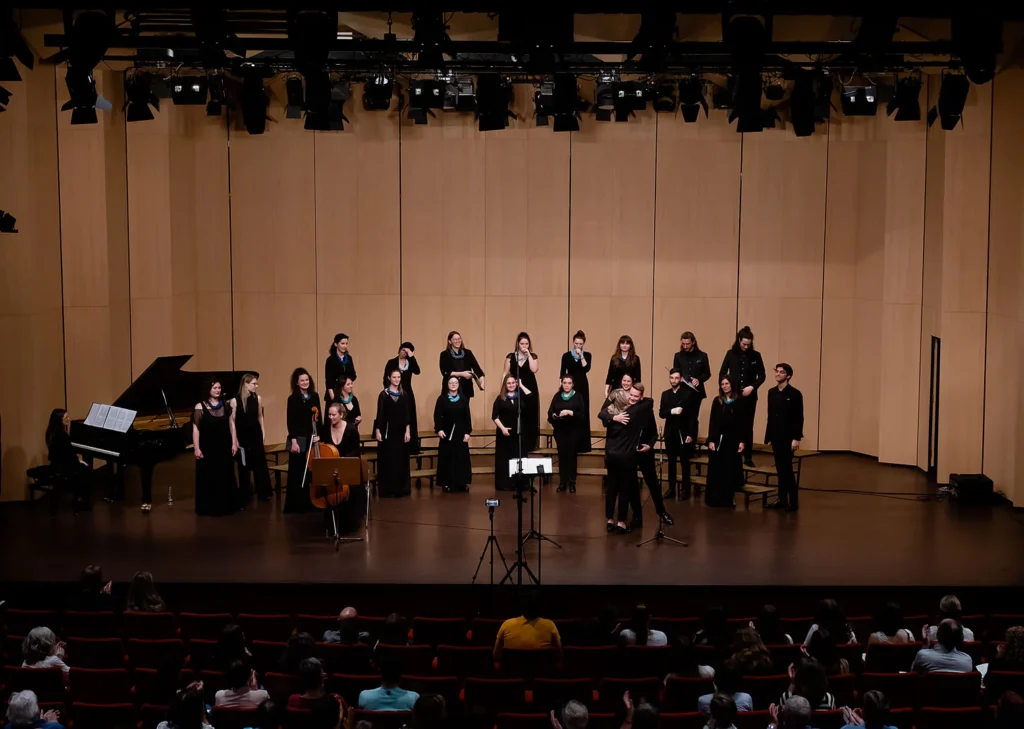 The Vikra Chamber Choir performing at the Kulturni dom Nova Gorica