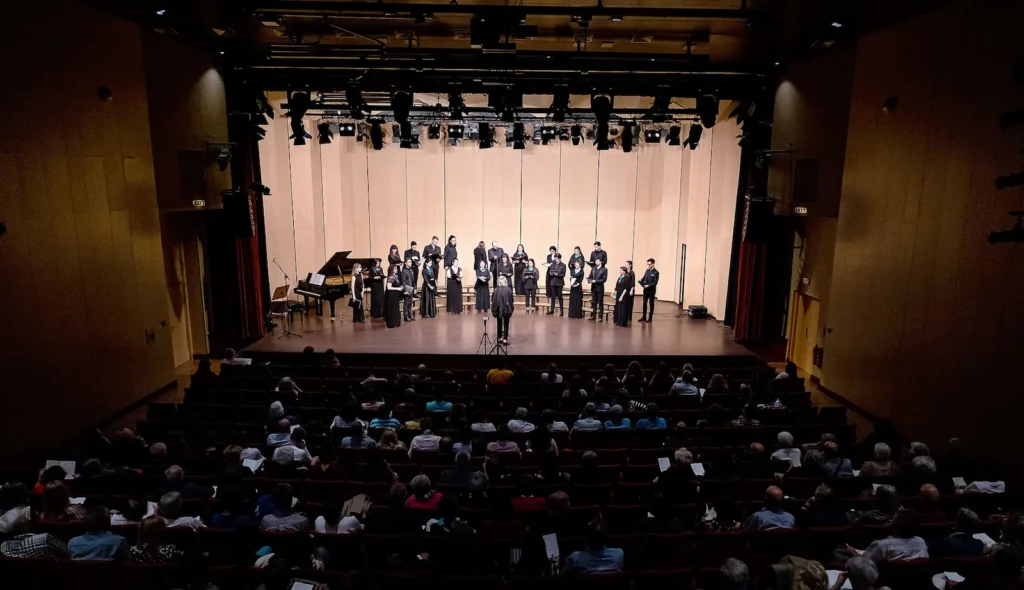 The Vikra Chamber Choir performing at the Kulturni dom Nova Gorica