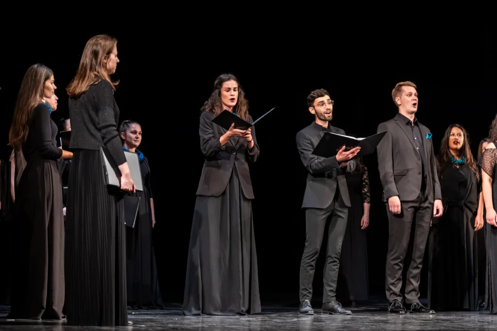The Vikra Chamber Choir on stage in Orvieto